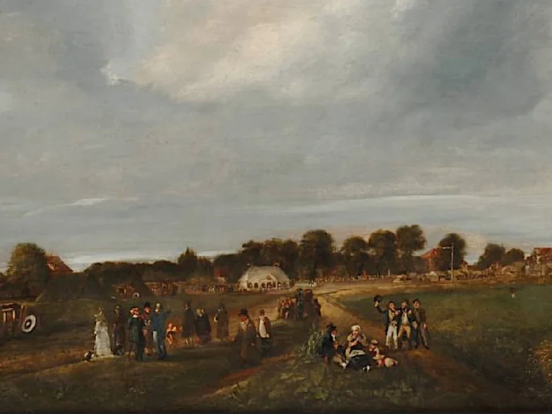 1785-Burchard Giesewell - La festa di tiro presso il vecchio poligono di tiro della citta